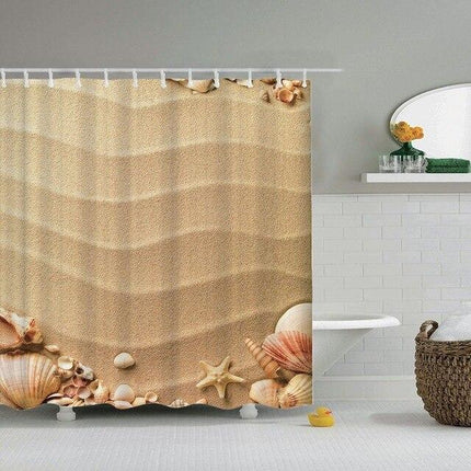 Plażowa zasłona prysznicowa piasek muszle