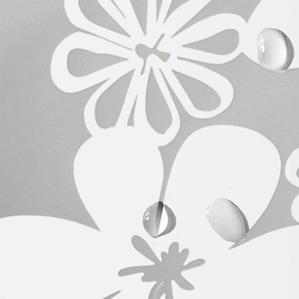 Półprzezroczysta zasłona prysznicowa z kwiatami