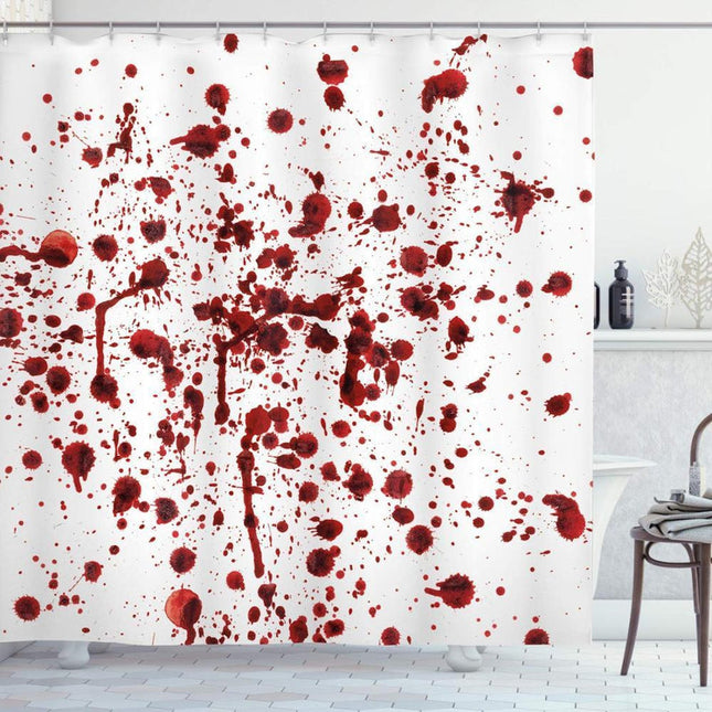 Zasłona prysznicowa z plamami krwi