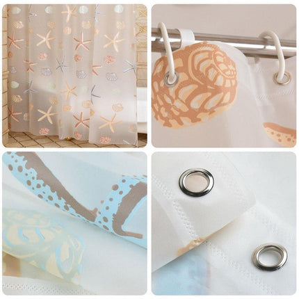 Przezroczysta zasłona w muszelki i rozgwiazdy