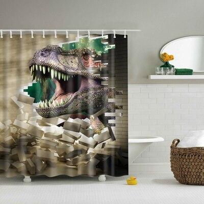 Zasłona prysznicowa z dinozaurem 3D