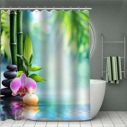 Zasłona prysznicowa Zen bambus i orchidea