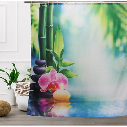 Zasłona prysznicowa Zen bambus i orchidea
